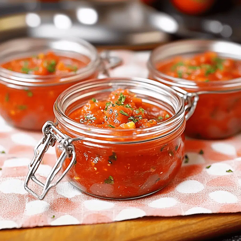 tomatensugo rezept italienisch frisch angerichtet in kleinen gläsern in frontansicht